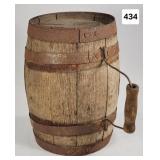 Early Polo Small Oak Stave Keg w/ Bale Handle, 10"