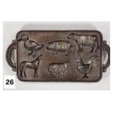 Cast Iron Farm Animal Candy Mold - 7" x 14"