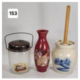 Small Country Churn, Jar & Vase