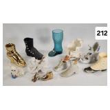 China & Bisque Boots & Shoes - Lot of 11