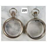 Antique Glass Back Pocket Watch Cases