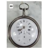 Morris Tobias Silver Keywind Pocket Watch