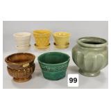 Lot of (5) Art Pottery McCoy Planters & Others