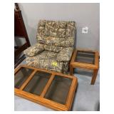 CAMO ROCKING CHAIR, SMOKED GLASS INSERT COFFEE