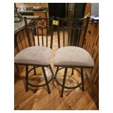 (2) KITCHEN BAR STOOLS - SWIVEL AND PADDED SEATS