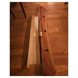 (2) HANDMADE SHELF BOARDS - WALNUT WITH HOOKS,