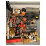 PALLET W/ SCOKET SET, TOOLBOXES, HARDWARE, HEDGE