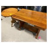 ROLLING WOOD TABLE, ANTIQUE WOODEN ACCENT TABLE