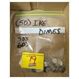 (50) IKE DIMES...50