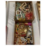 2 FLATS OF COSTUME JEWELRY