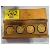 SET OF 1992 QUINCENTENNIAL COINS IN WOODEN CASE