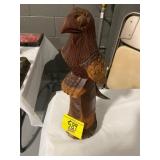 14" CARVED WOOD EAGLE FIGURE