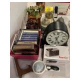 DOME CLOCK, STEINS, BUDDHA FIGURE, CDS, EMERSON