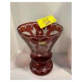 RUBY CUT TO CLEAR EGERMANN CZECH REPUBLIC VASE -