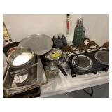 GROUP OF POTS & PANS, BAKING PANS, STANLEY