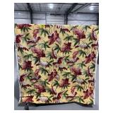 HUGE PANEL OF MID CENTURY FLORAL BARK CLOTH BY