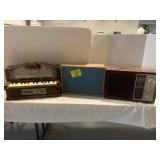 TOY ORGAN, REALISTIC RADIO, WOOD CASE SPEAKER?