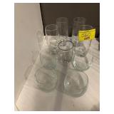 SET OF ETCHED GLASS TUMBLERS