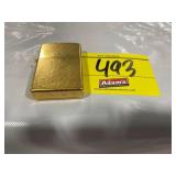 GOLD TONE MARKED ZIPPO LIGHTER