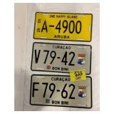 CURACAO LICENSE PLATES, ARUBA LICENSE PLATE