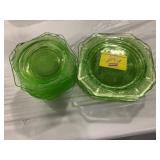 GROUP OF GREEN URANIUM DEPRESSION GLASS