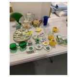 FORREST GREEN CUPS, SOUVENIR PLATES, TEA BAG