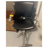 ANTIQUE CHROME & VINYL SEAT BARBER CHAIR