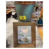 HAND PAINTED MARLINO SIGNED BEACH SCENE OIL ON