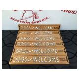 (6) Dog Welcome People Tolerated Metal Signs Lot