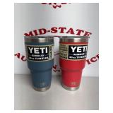 (2) YETI RAMBLER 30 OZ TUMBLER W LIDS NO CLIPS