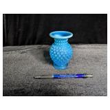 Blue Fenton Hobnail Vase - 3.5"