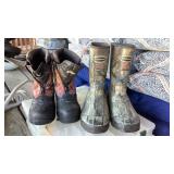 YOUTH CAMO BOOTS - SIZE 4 (ZIP UP) & SIZE 2