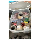 VARIOUS SANDPAPER IN TOTE WITH LID