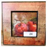 24 FRAMED POMEGRANATE ART 9 X 9