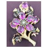 (180) VINTAGE 3" PURPLE RHINESTONE PIN