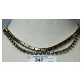 (347) 16" DOUBLE STRAND RHINESTONE NECKLACE