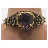 (338) 18K GE AMETHYST RING - SIZE 10