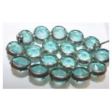 (77) VINTAGE AQUA CRYSTAL BROOCH