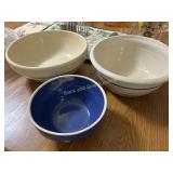 P. B. Storie Pottery Co Bowl & (2) Unmarked