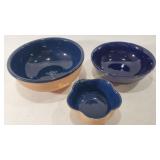 Italian Pottery Bowls & Blue Bowl