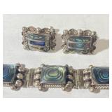 Mexico Sterling Silver & Abalone Bracelet/Earrings