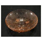 Pink Depression Glass Footed Bowl