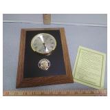 Merit Siuthern Pacific Plaque Clock, Black & Oak