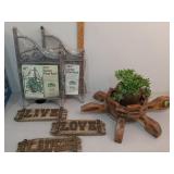 Corner plant racks *new*, barn wood look wall