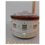 Rival crock-pot, brown cross stitch