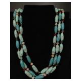 3 strand Ralph Lauren faux turquoise beaded