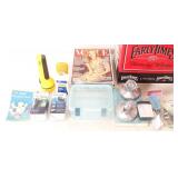 Box Lot: Lights, Shaver Heads, Waterproof Case