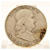 1963-D Franklin Half-Dollar Silver Coin