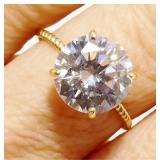 14K Y Gold 3.1ct CZ Engagement Ring Sz 7 2.6g