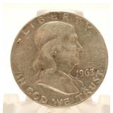 1963-D Franklin Half-Dollar Silver Coin